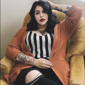 Plus size Black/Cream Cami